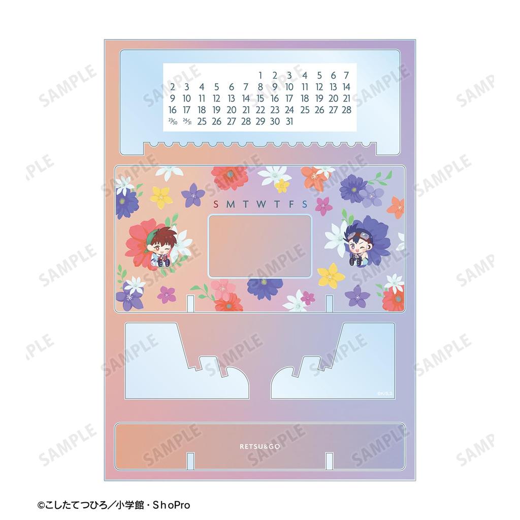 TV Anime Kyodai Seiba Retsu Seiba Go Botania Desk Acrylic Perpetual Calendar "Bakusou Let's & Go!!" &