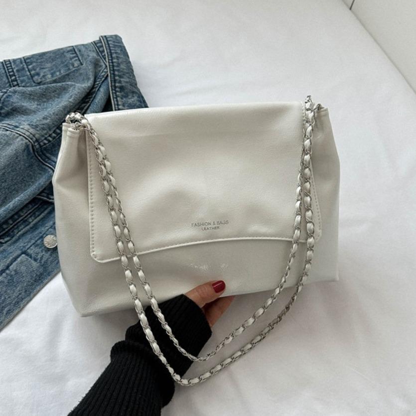 PU Leather Handbags Magnetic Underarm Bags Trendy Chain Single Shoulder Bag Outdoor