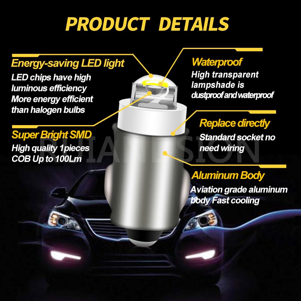 Ruiandsion BA7S Dashboard Light LED Bulb 24V White Instrument LED