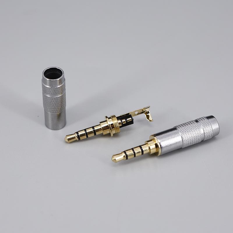 Gold Plated Stereo 3.5mm 4 Pole Repair Headphone Jack Plug Cable Audio Headphones Audio Jack Plug Connector Soldering