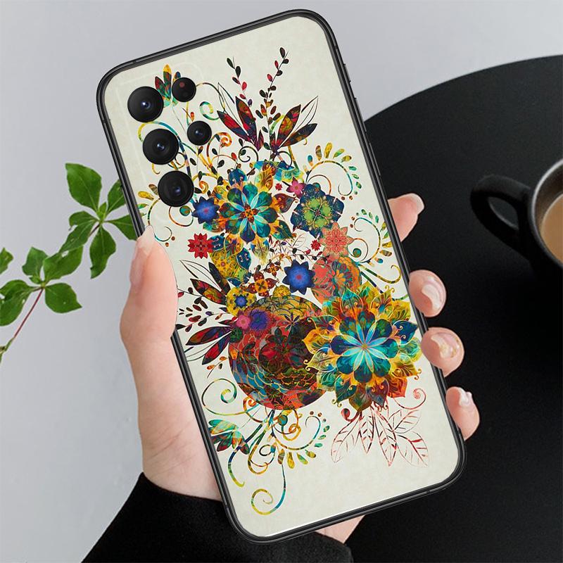 Flower Art Funda Phone Case For Samsung Galaxy S26 S25 S24 S23 S22 Ultra S23 S22 S25 Plus S24 FE S26Edge