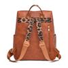 Vintage Rucksack mit Leopardenmuster Damen Schultertasche Studentenrucksack