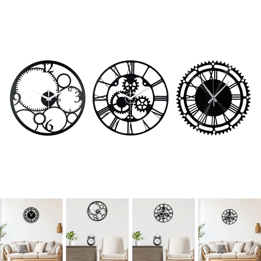 Chic Round Wall Clock Stylish Home Decor Accent for Study Room