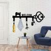 Bohemian Metal Key Holder Wall Decor with Multiple Hooks Durable Art for Home Office Porch Terrace