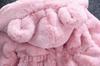 Autumn & Winter Furry Bunny Ear Sweater Coat for Toddlers and Girls - New Style Cotton Padding.