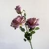 Artificial Flowers 3-Headed French Rose Realistic False Flowers Indoor Outdoor Decoration Wedding Garden Event Photography Props