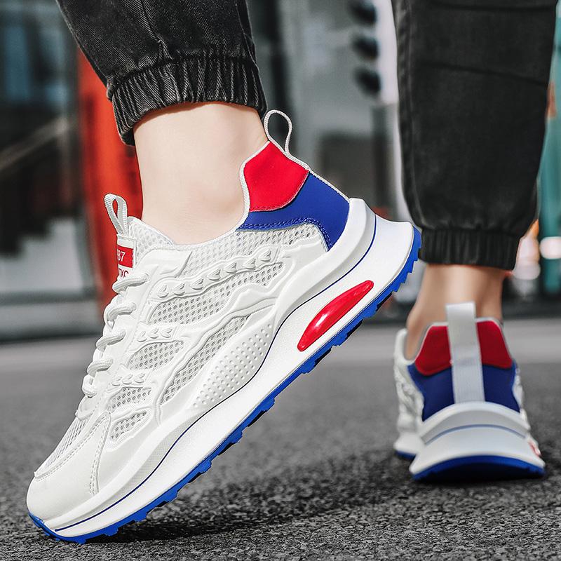 

Новая модная универсальная обувь для папы 2024 года, летний тренд, толстая подошва, повышенная мужская обувь, сетчатая дышащая повседневная спортивная обувь 39