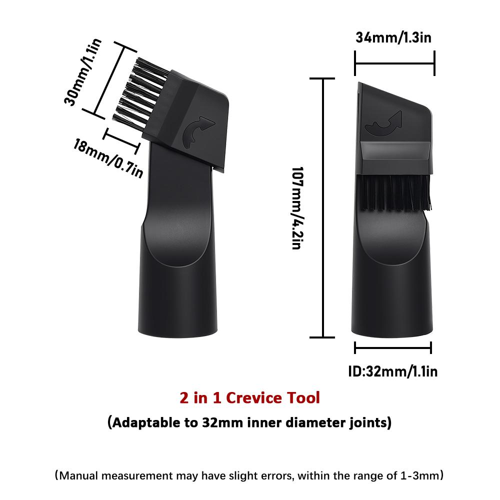 Universal 2 In 1 Corner Dust Cleaning Flat Suction Brush Head FOR Philips FOR Midea Vacuum Cleaner 32mm Nozzle Replacement Cleaning Brush