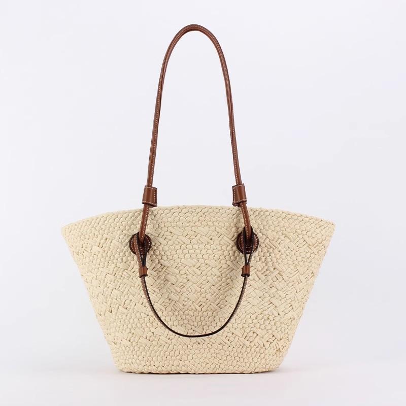 Handgemaakte Dames Handtassen grote Geweven Dames Schoudertas Zomer Riet Strandtassen Shopper Manden Boheemse Rotan Tote Bag