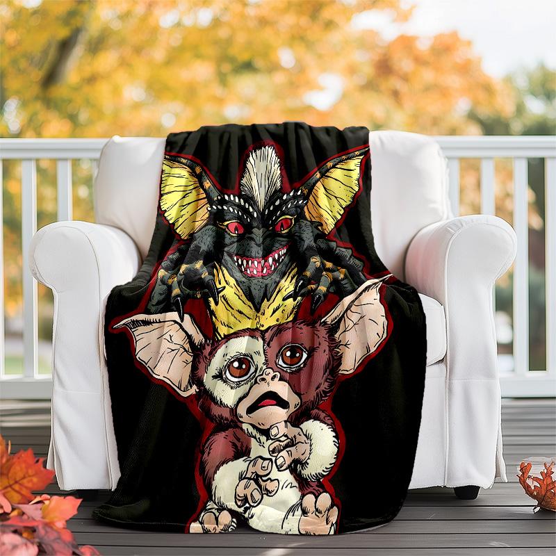 Gremlins printed throw blanket—lightweight,soft,warm;versatile blanket for all seasons—perfect as &air-conditioning throw,nap blanket