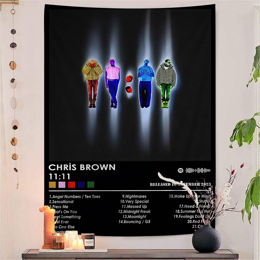 Cchris Bbrown Rapper Diy Wall Tapestry For Living Room Home Dorm Decor Wall Art Decor