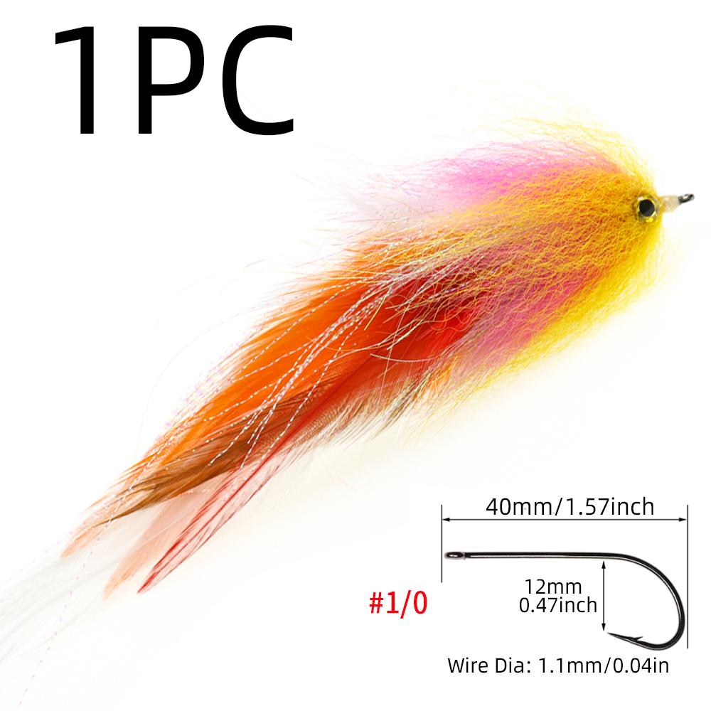

1/ 2 шт. Размер 1/0 3D Рыбьи глаза Стример Муха Морская рыбалка Лосось Щука Стальноголовый лосось Маскинонг Форель Рыболовные мушки Приманки белый