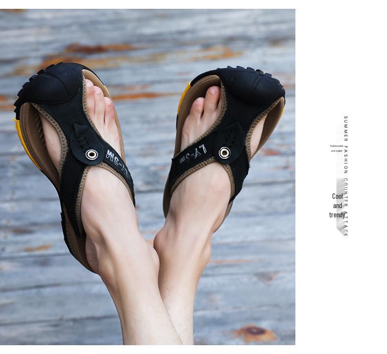 Men's Plus Size Non-Slip Closed-Toe Flip-Flop Sandals