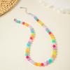 Cross Border Summer Fresh Colorful Bead Necklace for Women's Seaside Vacation Fashion Dopamine Transparent Bead Matching Necklace