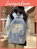 Youth College Style Backpack With Spliced Nylon Material And Features For Schoolgirls