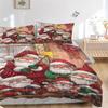 3pc Christmas Santa Claus Family Printed Bedding Set-Festive Decor for Bedroom,Guest Room,Living Room 1230a