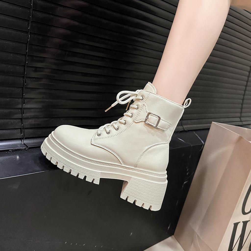 2026 New Ankle Boots Women Fashion Autumn Casual Female Chelsea Booties Punk Gothic Shoes Platform Short Leather Boots