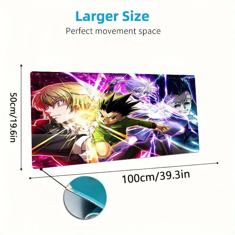Tappetino per Mouse Anime Hunter x Hunter Grande Cuscino per Tavolo da Gioco Antiscivolo per Laptop Tablet Mousepad Grande Tappetino XXL Mini PC Playmat Con bordo bloccato