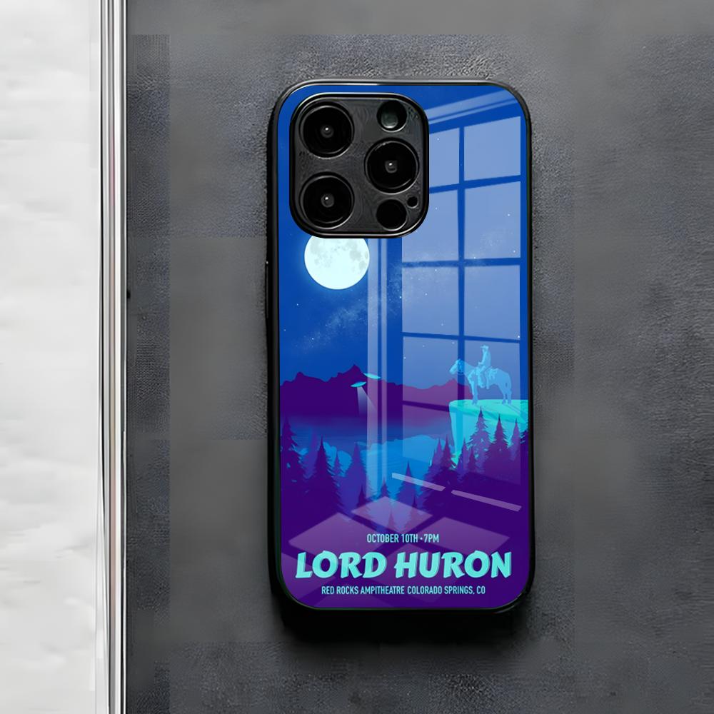 L-Lord H-Huron Band Phone Case For IPhone 17 Air 16 E Pro Max 15 14 13 Mini 12 Pro 11 Max Plus Black Glass Cover