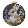 1pc Rabbit and Flower Pattern Embroidery DIY Fabric Craft Set with Tools