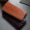 Python Pattern Genuine Leather Flip Case for Samsung Galaxy S20 S21 S22 S23 S24 S25 S26 FE Plus Ultra Edge Wallet Cover Cases