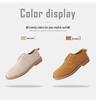 Plus Size Men's Hand-stitched Leather Martin Boots: British Style, Low-top Lace-up Casual Work Shoes for Autumn.