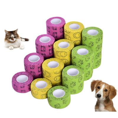 Pet Cat Cohesive Bandage Breathable High Elasticity Self-adhesive Leg Cover Protector Strap With