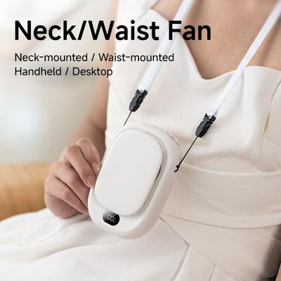 Portable Hanging Neck Fan Mini Fans 4 Speed with Lanyard Bladeless Rechargeable Sports Cooling Fan for Summer Travel Camping