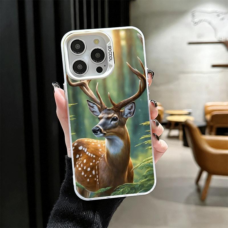 

Sika Deer Elk Animal Soft Phone Case for iPhone 15 16 17 Pro Max 17Air 16E 14 Plus 13 12 Mini Shockproof Cover Back Shell iPhone 16E