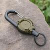 Heavy Duty Retractable Keychain Badge Reel Clips With Steel Wire AntiTheft Easy-To-Pull Buckle Rope Elastic Keychain For Camping