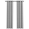 VidaXL Rideaux occultants Aspect lin avec œillets 2 pcs Gris 140x245cm
