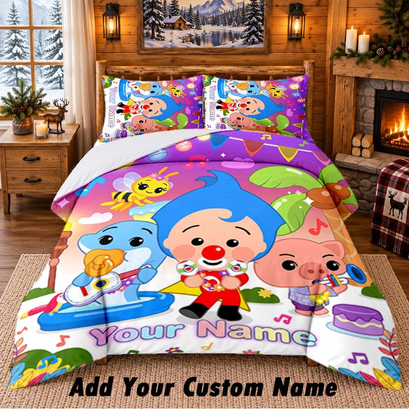El Payaso Plim Plim Custom Name 3Pcs Bedding Set 1 Bed Sheet 2 Pillowcases Bedroom Home Decor