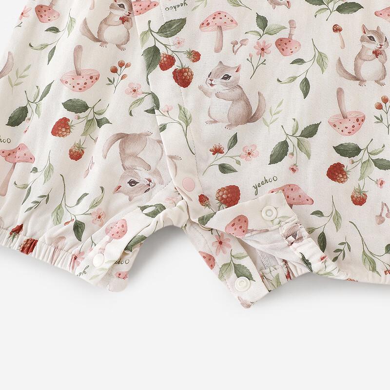 YEEHOO Baby Summer Breathable Short-Sleeve Romper
