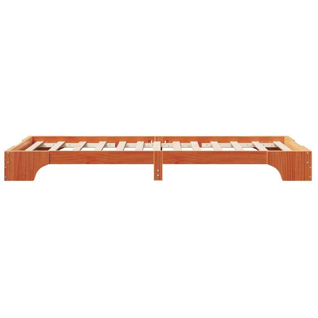 Bed Frame Wax Brown 80 x 200 cm Solid Pine Wood