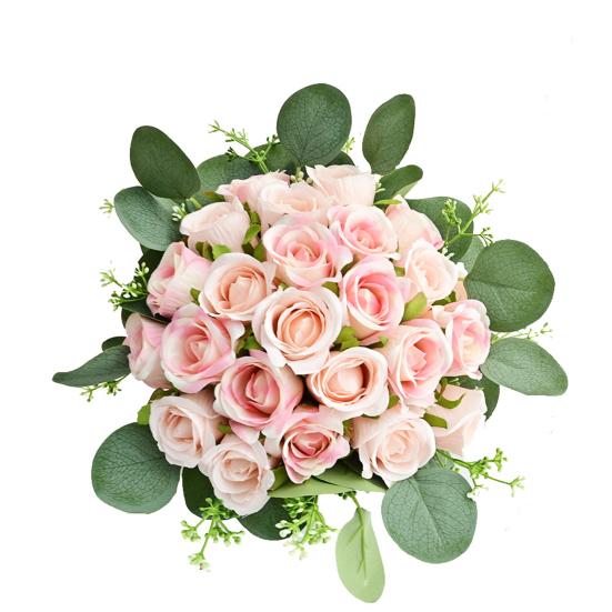 

Bridal Bouquet Weather-resistant Decoration 24 Roses Long-lasting Artificial Bouquet Bridal Supply
