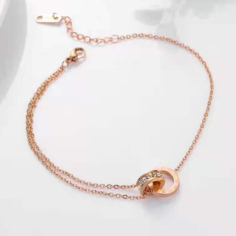 

Новый высококачественный красивый блестящий круглый хрустальный браслет с римскими цифрами для женщин, браслет из нержавеющей стали, женские украшения