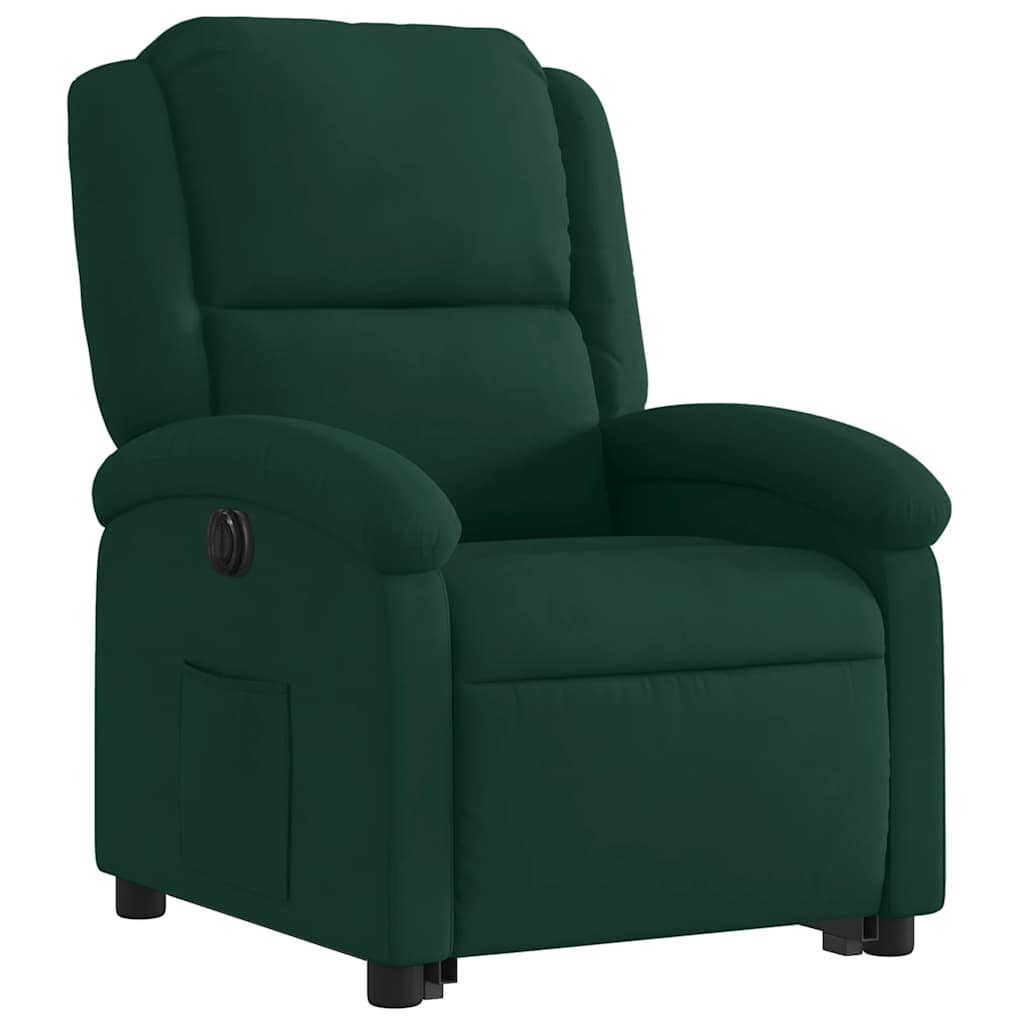 Electric Recliner Chair with Rising Function Dark Green Velvet