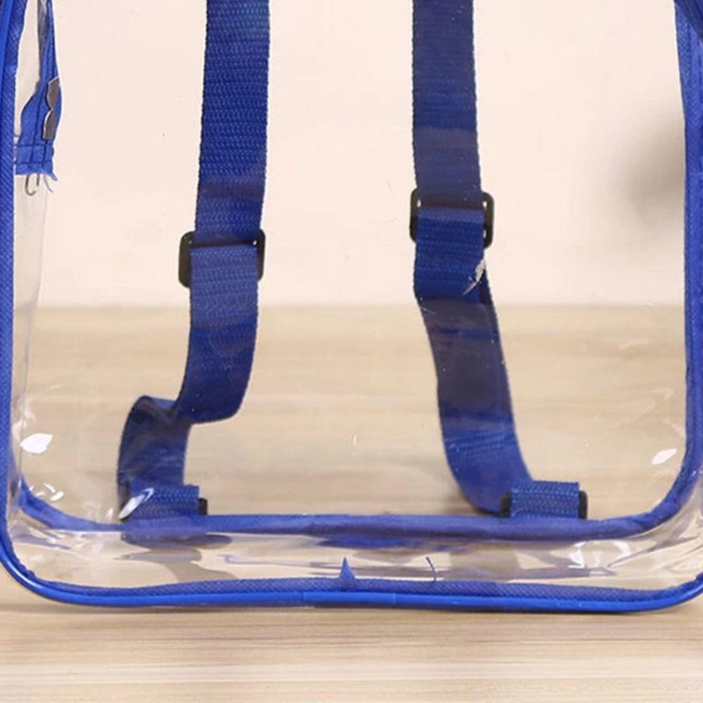 Korean Style Transparent Backpack Zipper PVC Shoulder Bag Fashion Students School Bag  Travel