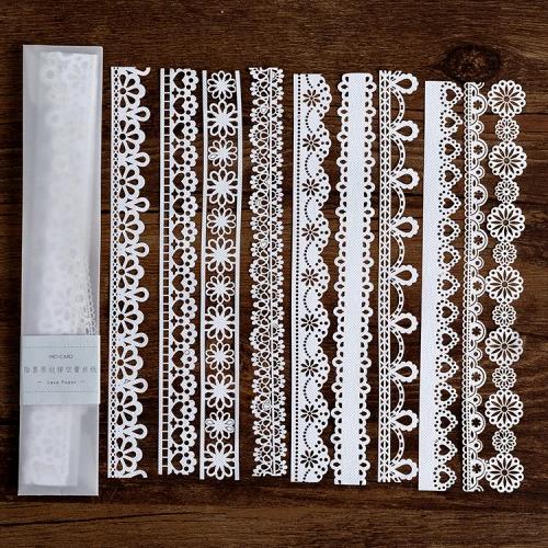 MoMo Lace Paper Cutouts Alice s Tea Party Series Japanese Handmade DIY Decorative Stickers (10 pieces)