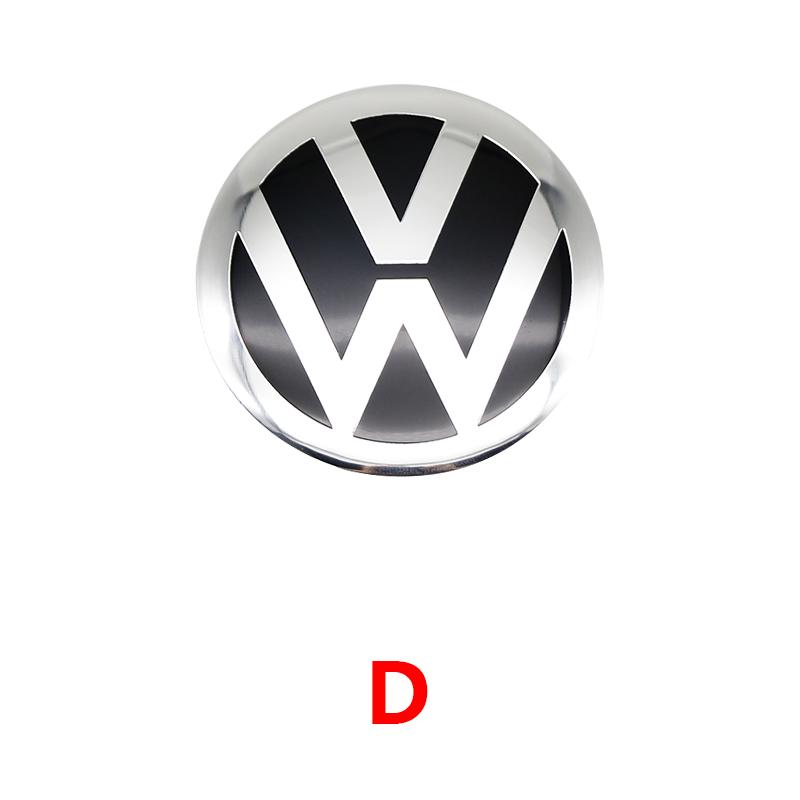 W134W1334Pcs For Volkswagen R-Line R GTI Polo Passat T5 Golf Scirocco 56mm Car Wheel Stickers Center Hub Cap Car Emblem Badge Decal