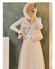 Winter 2026 Chinese Embroidery Lace-up Wool Coat & Vest Set