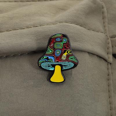 Abstract Colorful Mushrooms Enamel Pins Custom Funny Mushrooms Brooches Lapel Badges Clothes Plant Jewelry Gift for Friends
