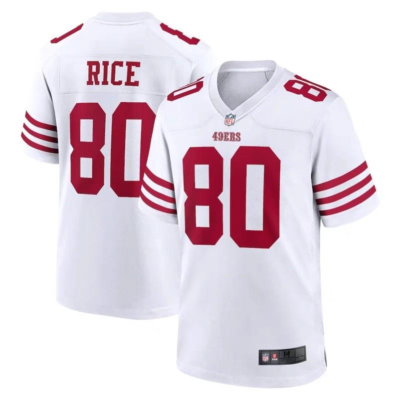 Mens NFL San Francisco 49ers Embroidered Football Jersey Short Sleeve Sport T-Shirt Fans Casual Wear