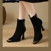 Fashion Boots Women's Slim Leg Boots Stiletto Super Heel Shoes Pointed Toe Boots