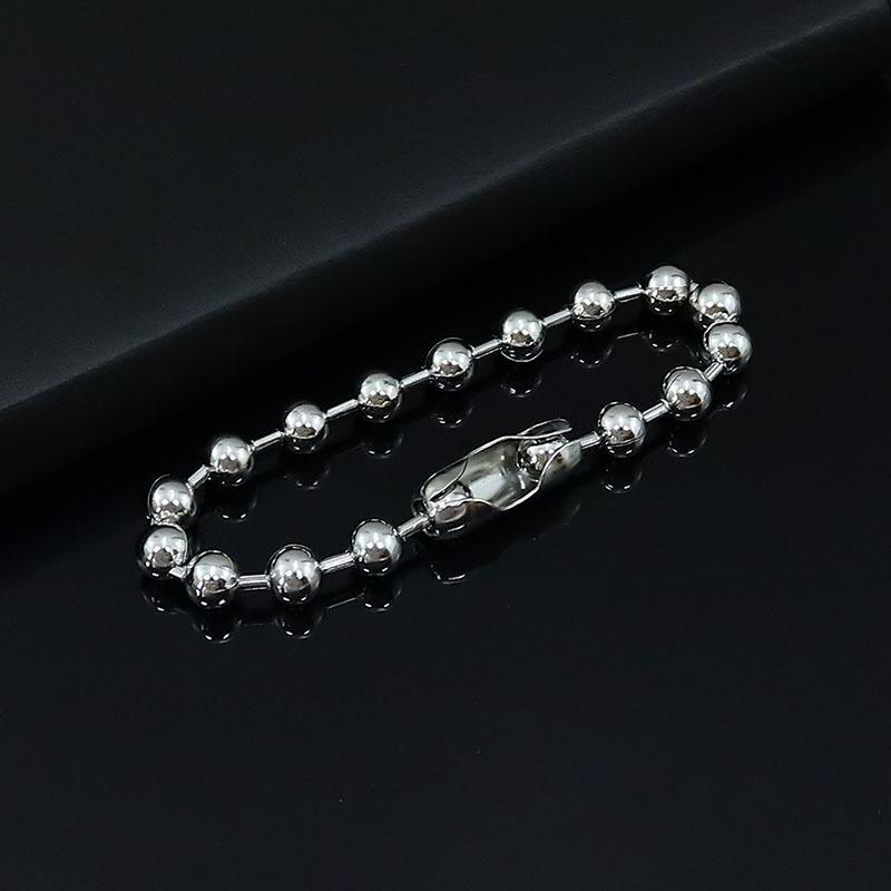 Hip Hop Titanium Metal Beaded Bracelet Men And Women Hip Hop Stainless Steel Bead Chain Bracelet Hand Jewelry