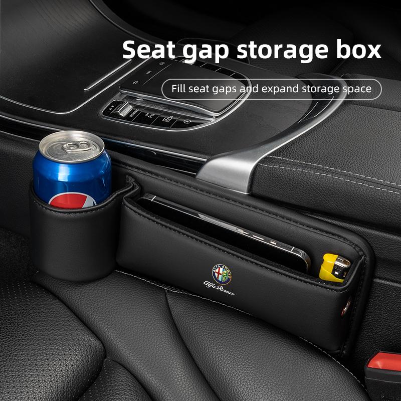 Car Seat Crack Filling Storage Box Auto Water Cup Phone Holder For Alfa Romeo 156 159 147 4C 8C 166 Giulia Giulietta Mito
