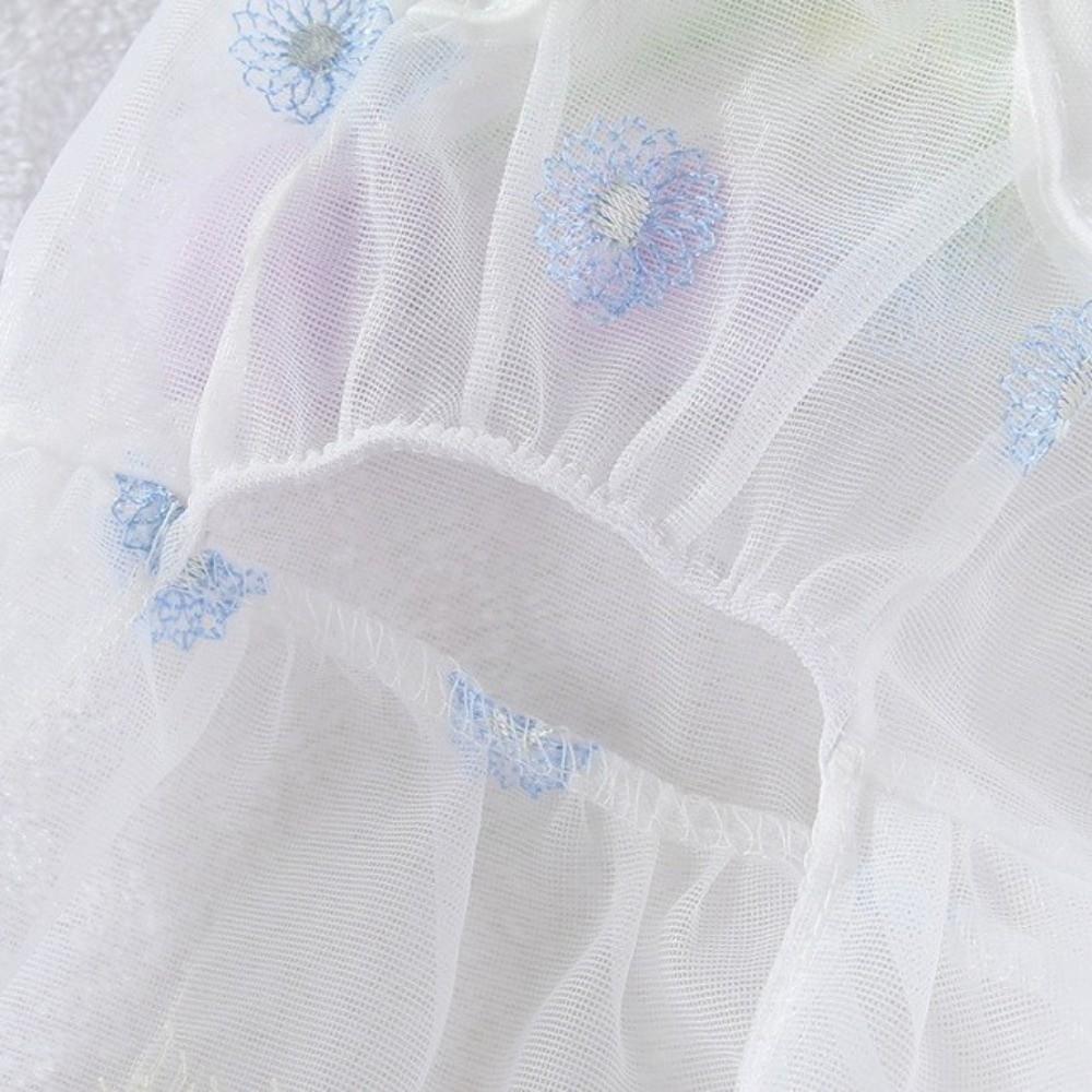Thin Mesh 3D Flower Pet Dress Breathable Dog Princess Dress Puppy Summer Clothing Outdoor