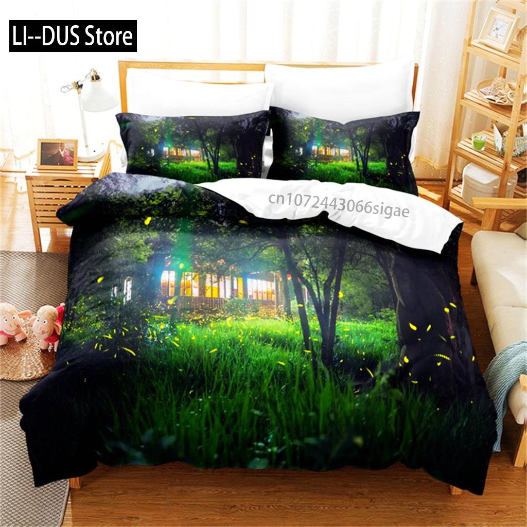 Comforter Natural Scenery Forest Bedding Set Queen Set Beauty Comforter Set Girl For Women Men Children Room Decor