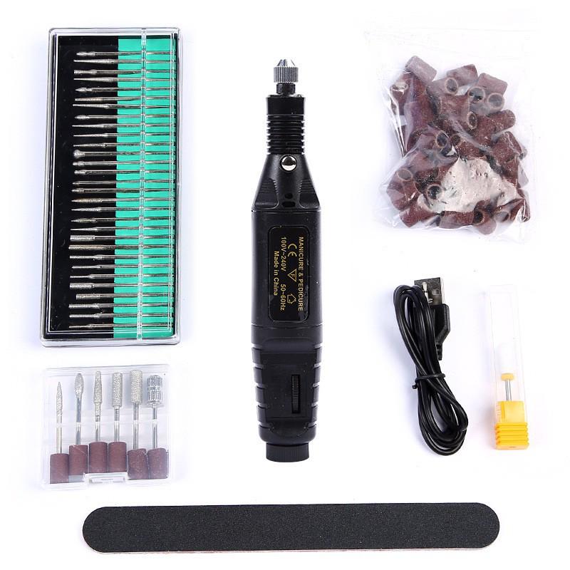 

Электрическая дрель для ногтей: Портативный маникюрный набор для подпиливания, удаления ороговевшей кожи и полировки. белый