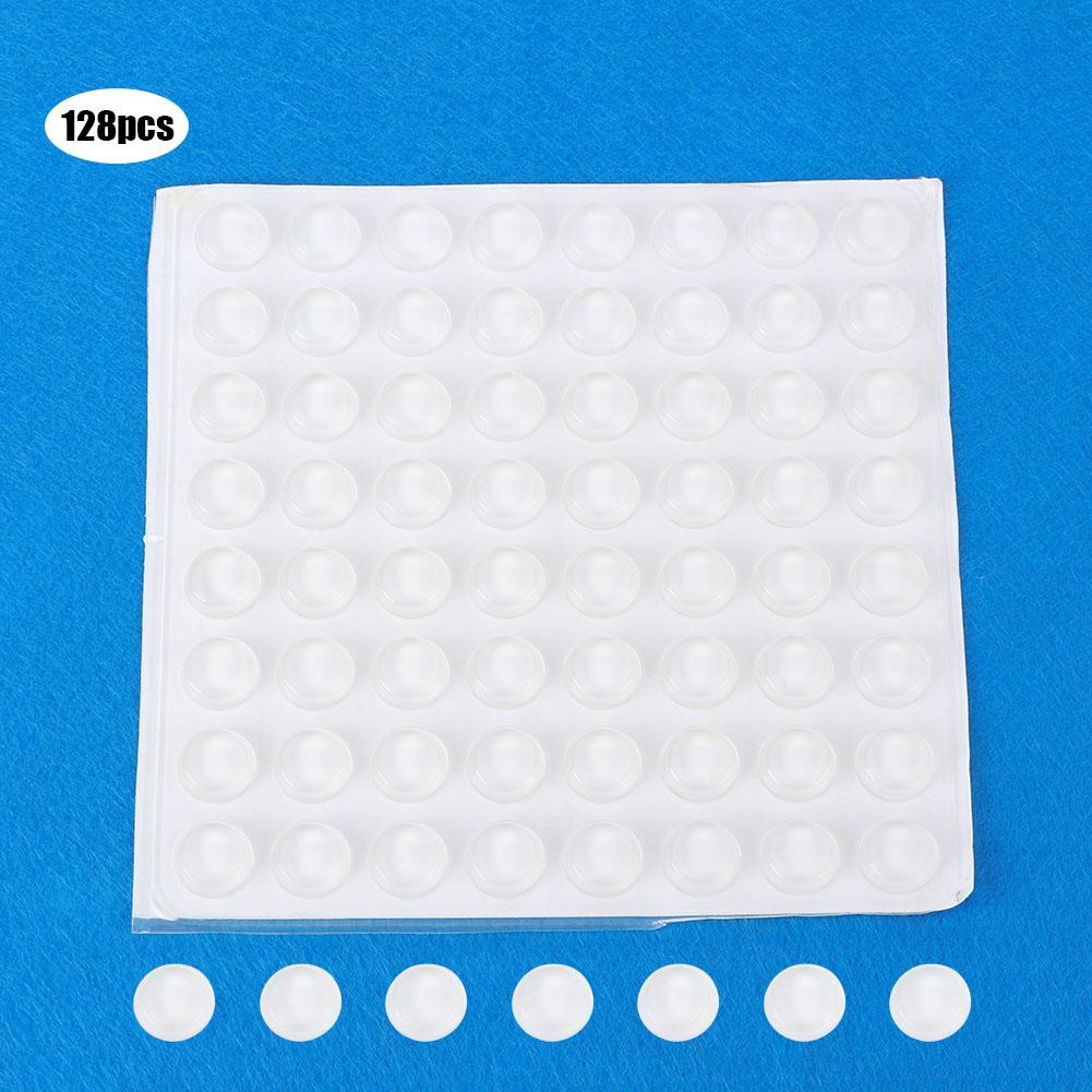128 Piezas Almohadillas de Silicona Autoadhesivas Transparentes Antideslizantes Esterilla para Pies Protectores del Hogar 12x4mm